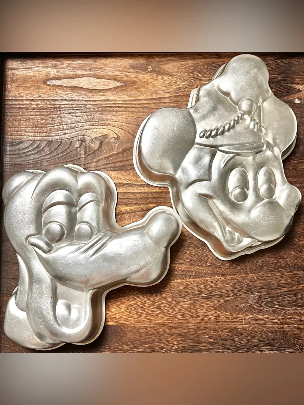 Vintage Walt Disney / Wilton Drum Major Mickey Mouse and Pluto Cake Pan Set